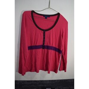 Boden‎ UK 20 Red Long Sleeve Button Detail Top Womens